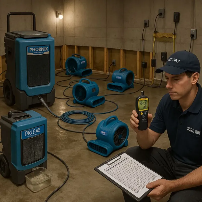 Structural Drying and Dehumidification process in Apopka, FL
